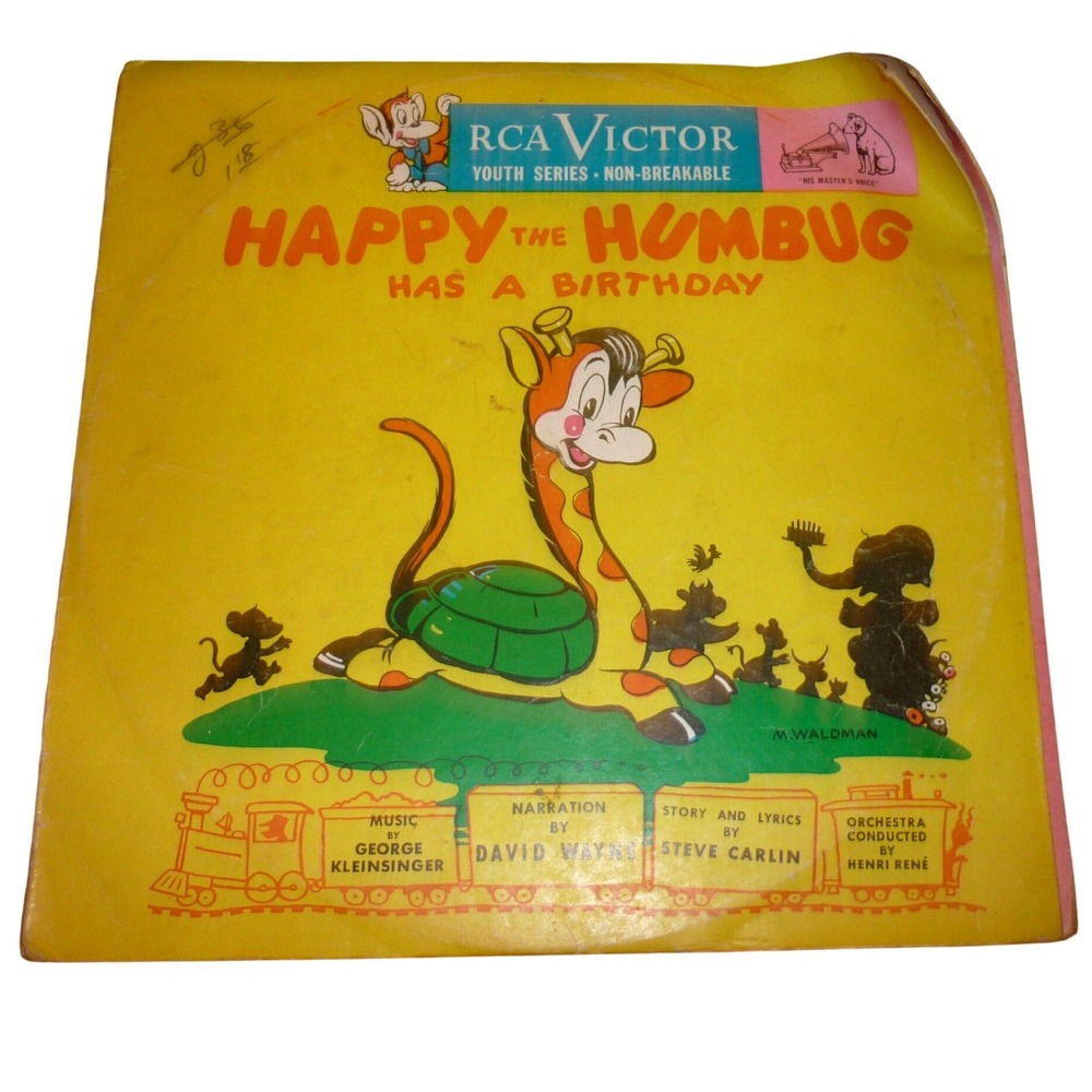 Vintage Happy The Humbug Has A Birthday RCA Victor 45 RPM 2-Disc Set WY-370